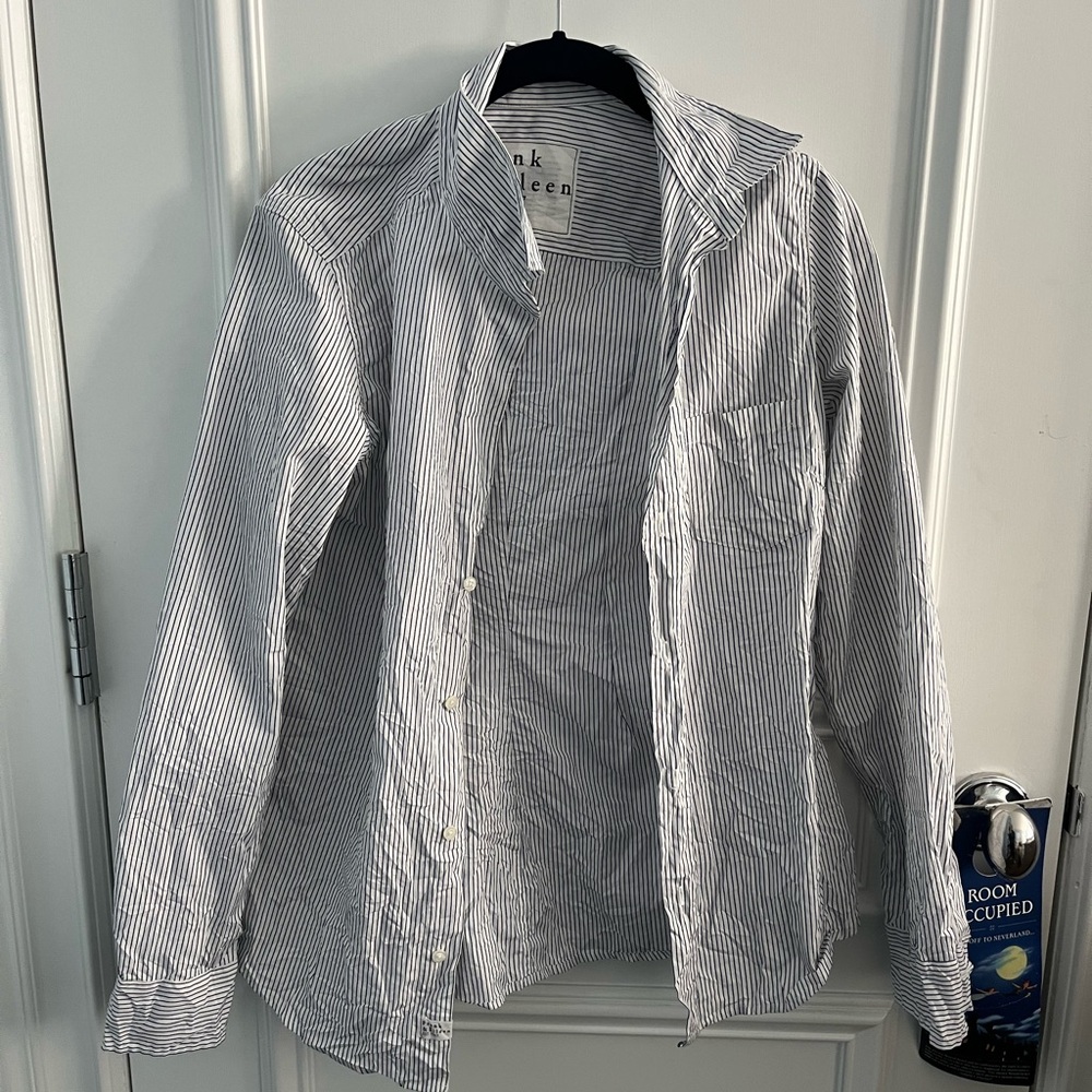 Frank & Eileen Pinstriped Button-Down, Blue and White